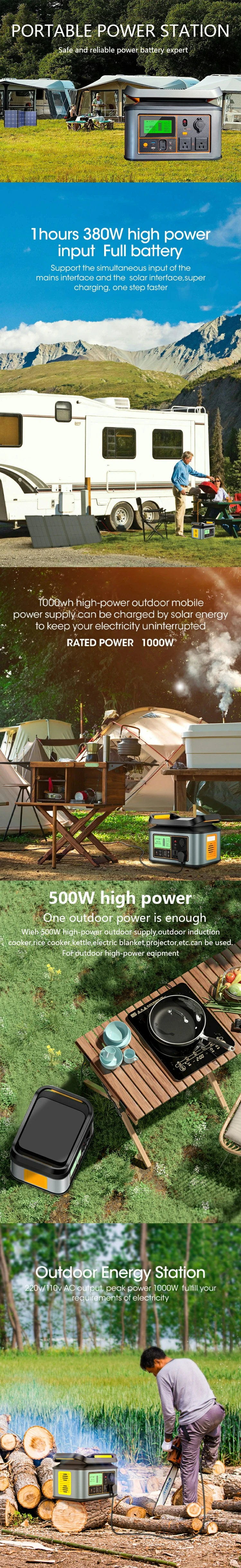 Outdoor Energy Storage Power Supply Solar Energy Charging Vehicle Emergency 500W Portable Power Supply