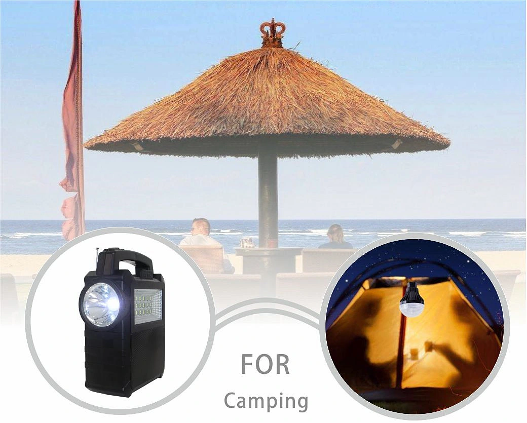 Solar Camping LED Light with USB Mobile Phone Charger FM Radio MP3 Bluetooth Music for Africa Kenya Marketing