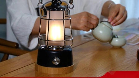 Декоративная бамбуковая настольная лампа для кемпинга с USB-портом питания